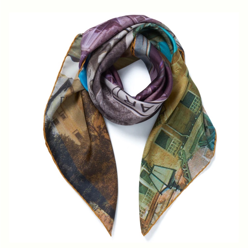 FINAL SALE‼️NEW Jane Carr XFIFE ARMS HOTEL Silk Twill Scarf